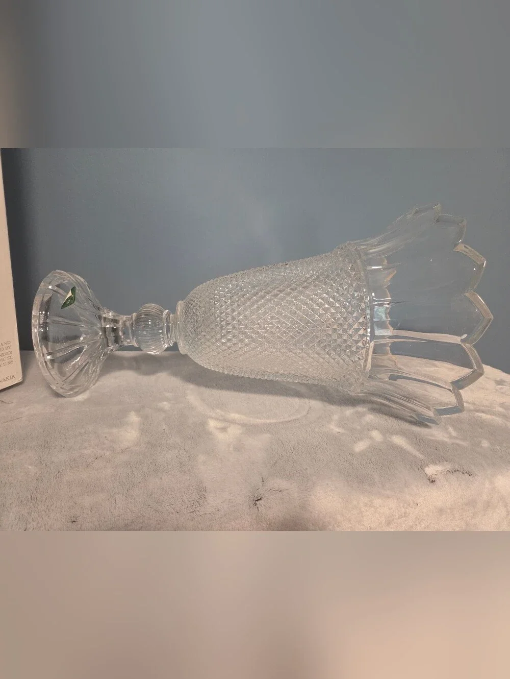 Godinger Shannon 24% Lead Crystal Tiara 16” Pedestal Vase Style 53782 w/ Box